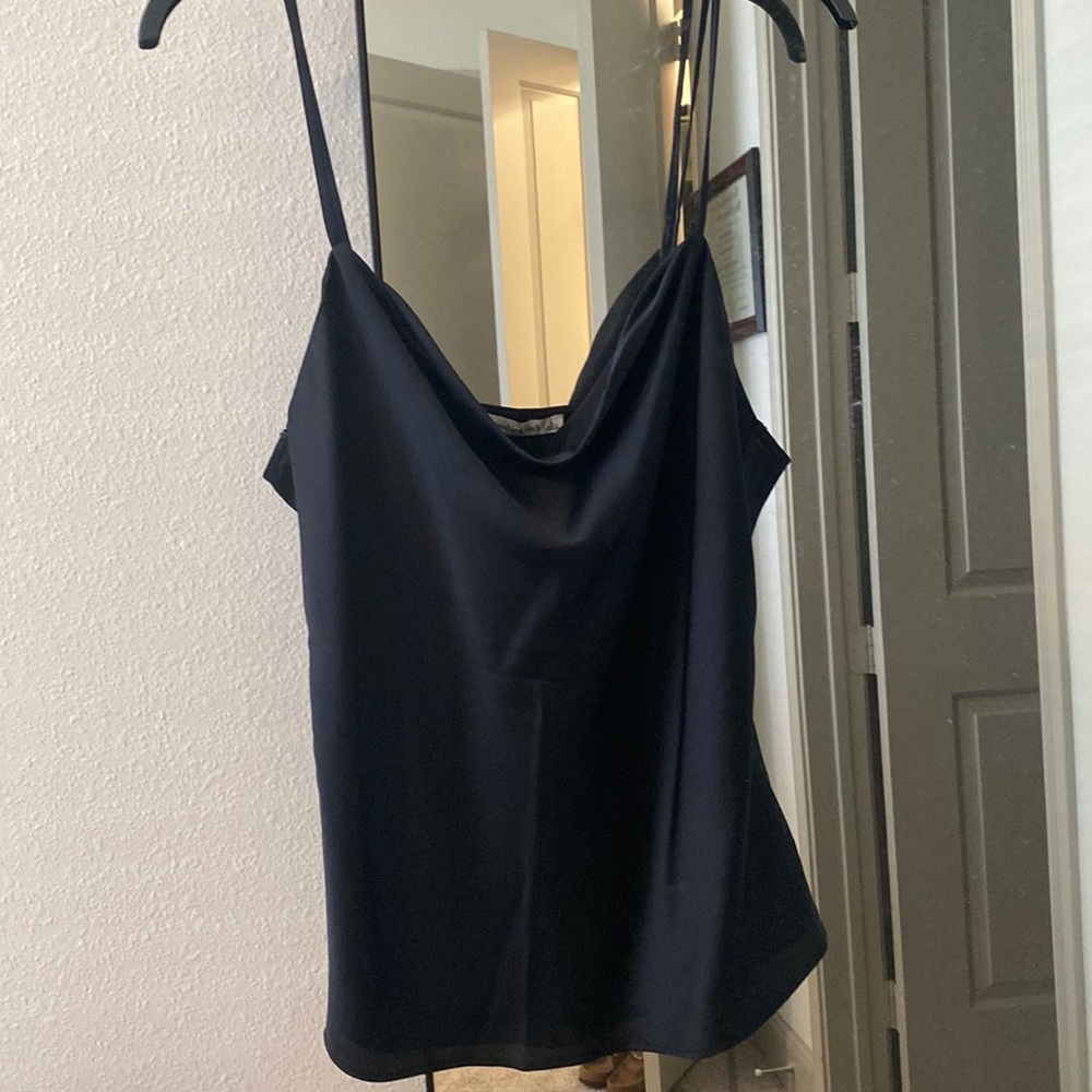 Abercrombie black silk cowl neck